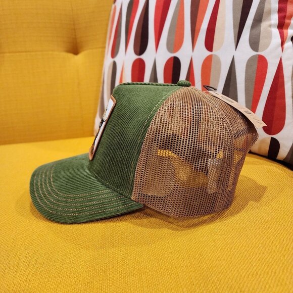 Smokey Bear Corduroy Smokey Patch Snap Back Trucker Hat Green Baseball Cap NEW - Picture 5 of 10
